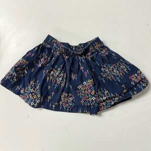 Hanna Andersson Pixel Flower Navy Circle Skirt 90 3